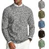 Herren Pullover mit Rollkragen, langen Ärmeln und Rippstrick mit Leopardenmuster für lässige Herbst- und Winterkleidung