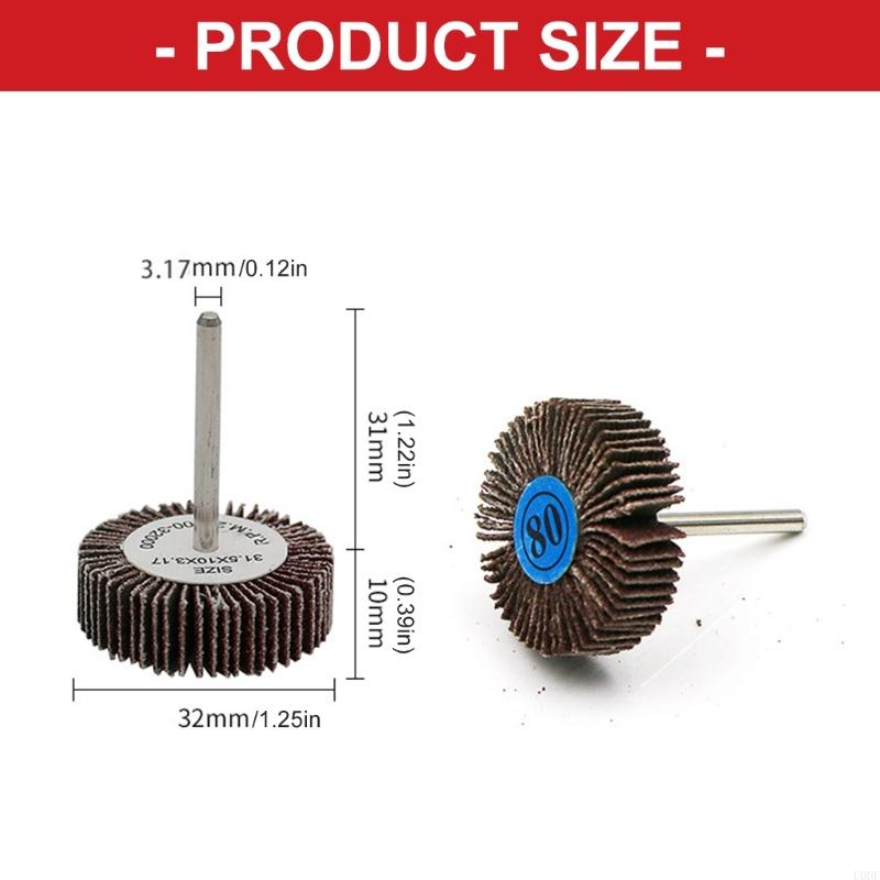Pack of 5 80 Grit Sanding Flap Discs 32mm Shank Quality Materials For Metal Polishing Grinding Work Use