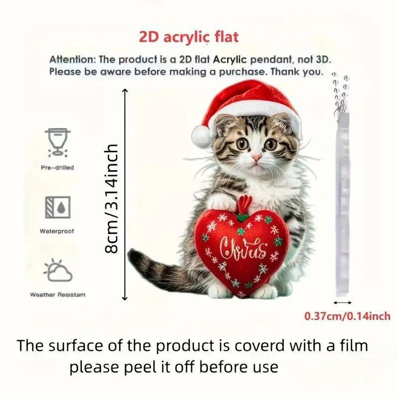 

Fun Acrylic Cat Decorative Charm For Car Mirrors And Personalized Key Accessories 2