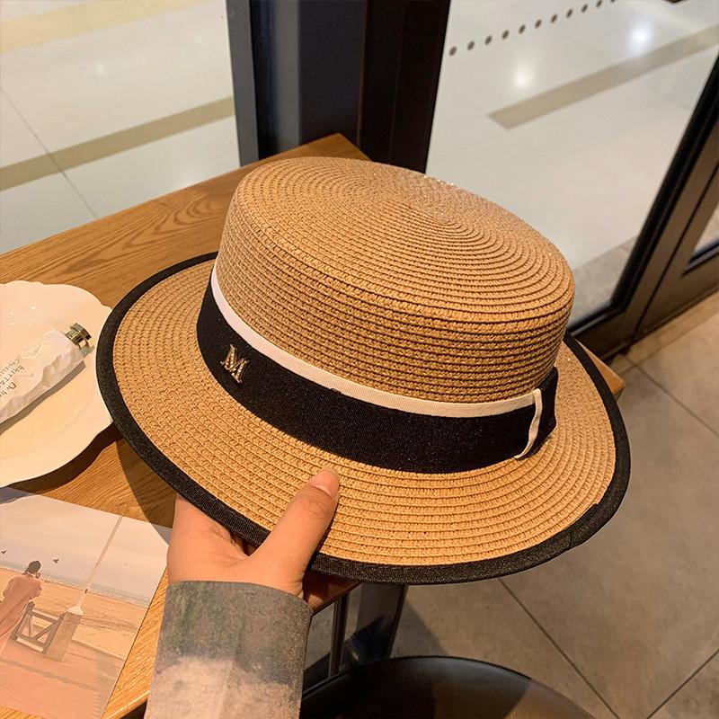 Beautifully Designed Womens Straw Hat For Summer With Sun Protection In White Beige And