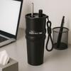Stainless Steel Vacuum Insulated Bottle Large Capacity With Straw Leak-proof Thermos Large Caliber with Lifting Rope Thermal Cup