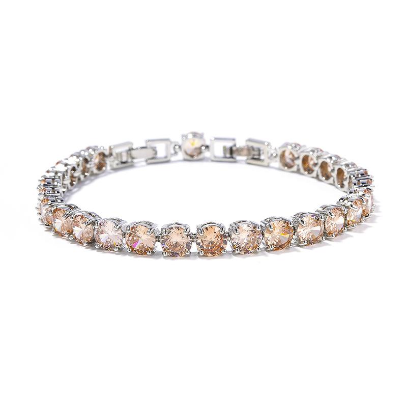 Super Flash Zircon Bracelet 6mm Multicolor Optional Jewelry Bracelet Platinum Plated Ladies Diamond Bracelet