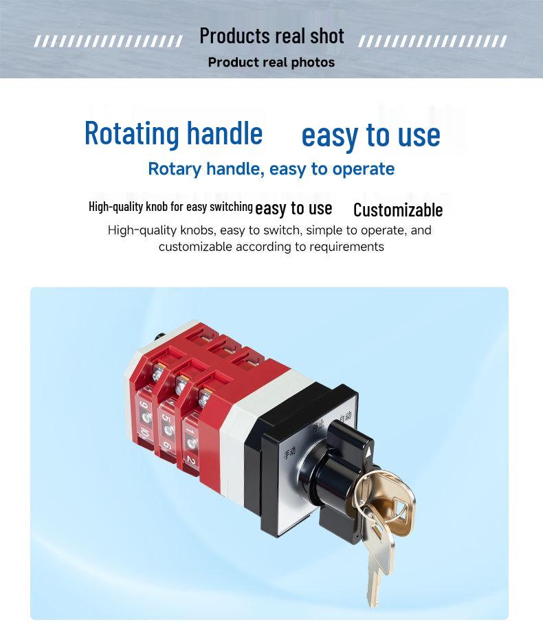 Zhuochao LW12-16/D0723.3Y Lockable 3-Position 3-Speed Rotary Switch