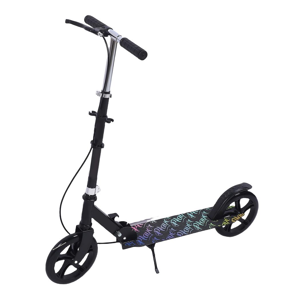 Scooter for Teens and Adults with Dual Brake System Big PU Wheels One Button Folding Adjustable Height Scooter for Ages