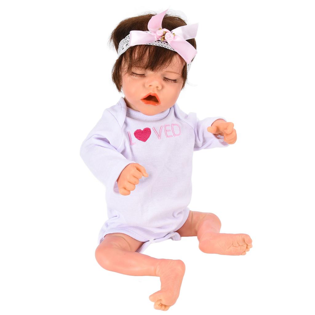 Reborn Babymädchenpuppe 18 Zoll Zarte Neugeborenen-Säuglingspuppe mit Schnuller Rollenspielzeug Geschenk