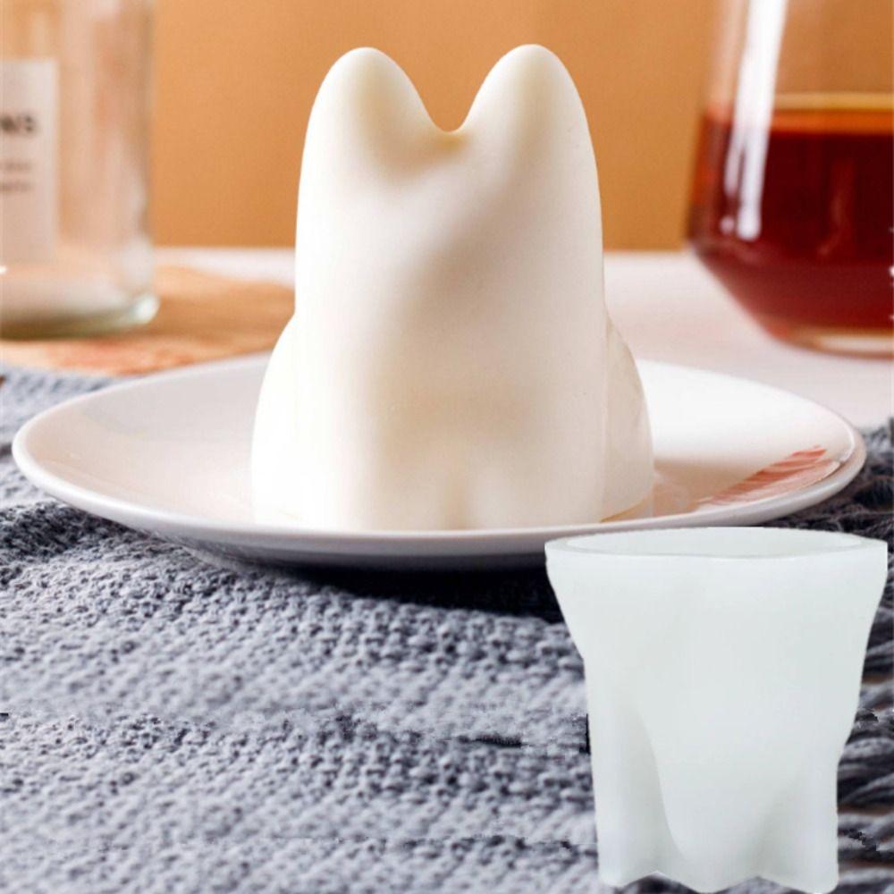 

Силиконовая форма для желе в виде кошки, 3D-форма для свечей, инструмент для десерта, форма для пудинга своими руками белый