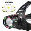 White Laser Zoomable Headlamp Rechargeable Long Distance Beam Headlight for Night Fishing Hiking