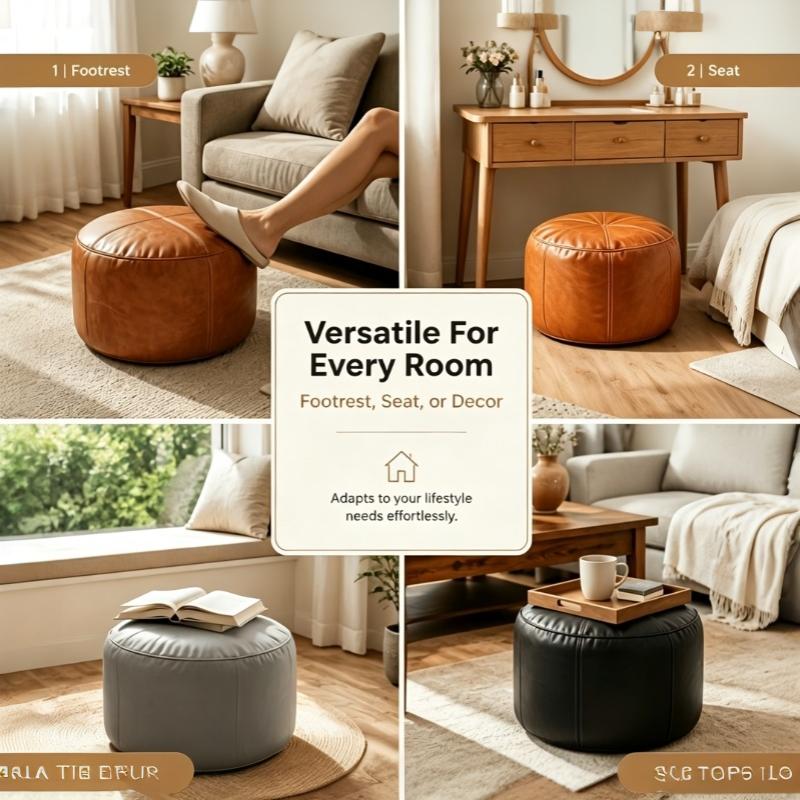 Non Slip Round Lazy Sofa Cover Fillable Large Capacity Storage Bag Pouf Seat For Home Living Room Decoration