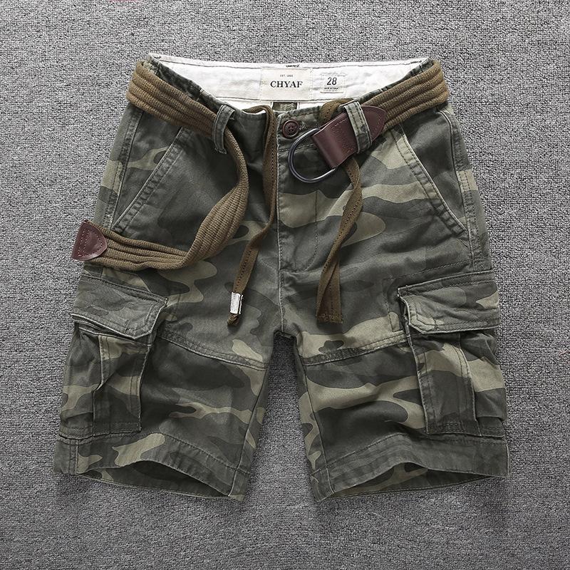 New Summer Casual Shorts, Cotton Loose Camouflage Work Pants, Men's and Youth Straight Leg Men's Pants