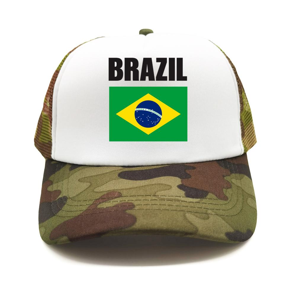Brazil Flag Trucker Hat Adult Adjustable Mesh Net Country Fans Baseball Cap Unisex Women Hip Hop Dad Gift Hat