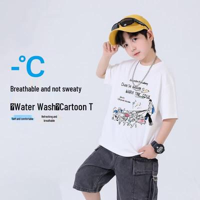 Boys' Summer Cotton Blend Short Sleeve T-Shirt