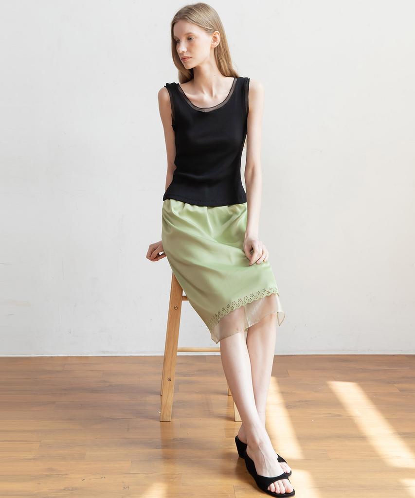 J Mark New York Layered Satin Banded Skirt_2Color