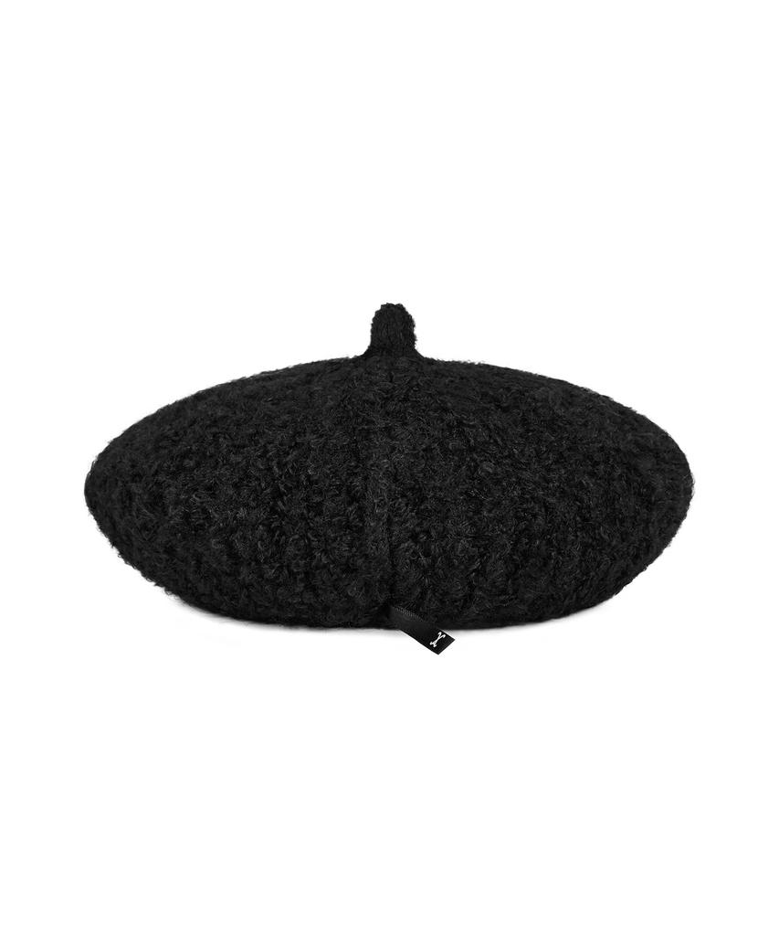 Bajal Safety Pin Knit Beret Black