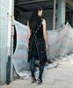 Eipeuleonwei Waist Collar Apron Dress Black