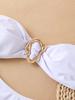 Solid Color Strapless Bandeau Sexy Split Bikini Swimsuit Women's Swimwear