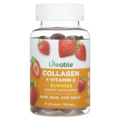 Collagen + Vitamin C Gummies, Natural Strawberry Flavor, 60 Gummies