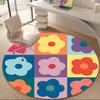 1PC Floral Pattern Office Round Area Rug, Mat Suitable For Office, Under Office Chairs Bedroom Living Room Home Decor, Room Deco