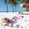 Sandproof Beach Towel Waterproof Microfiber 1Pc 2D Flat Printed Aesthetic Cat Animal Holiday Sunbath Lounger Blanket Seaside
