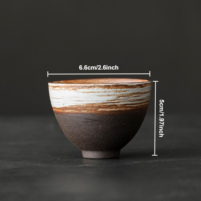 Stoneware Tea Cups Retro Handmade Teaware Set Antique Glazed Teacup Chinese Kung Fu Gongfu Master Cup Japanese Tea Set Drinkware