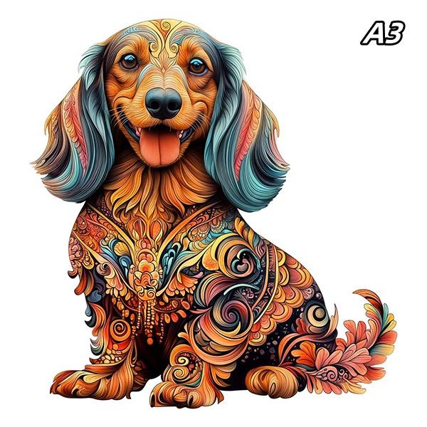 Irregular Puppy Animal Wooden Puzzle for Adult Children Gift Brain Teaser Game Fantasy Dog Christmas Present Box Puzzles Toys