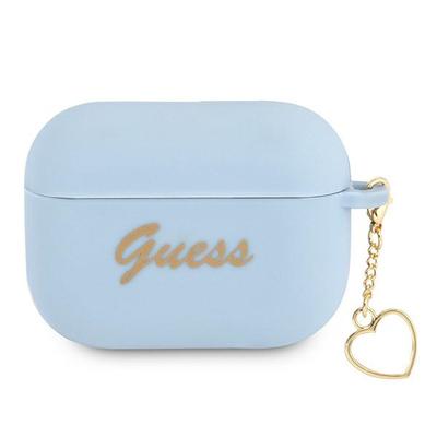 Guess Guaplschsb Airpods Pro Cover Blue/Blue Silicone Charm Heart Collection