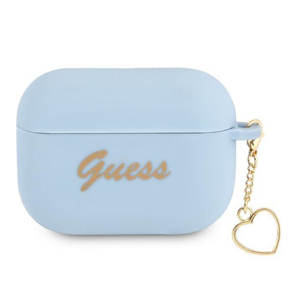 Guess Guaplschsb Airpods Pro Cover Niebieski/Blue Silicone Charm Heart Collection