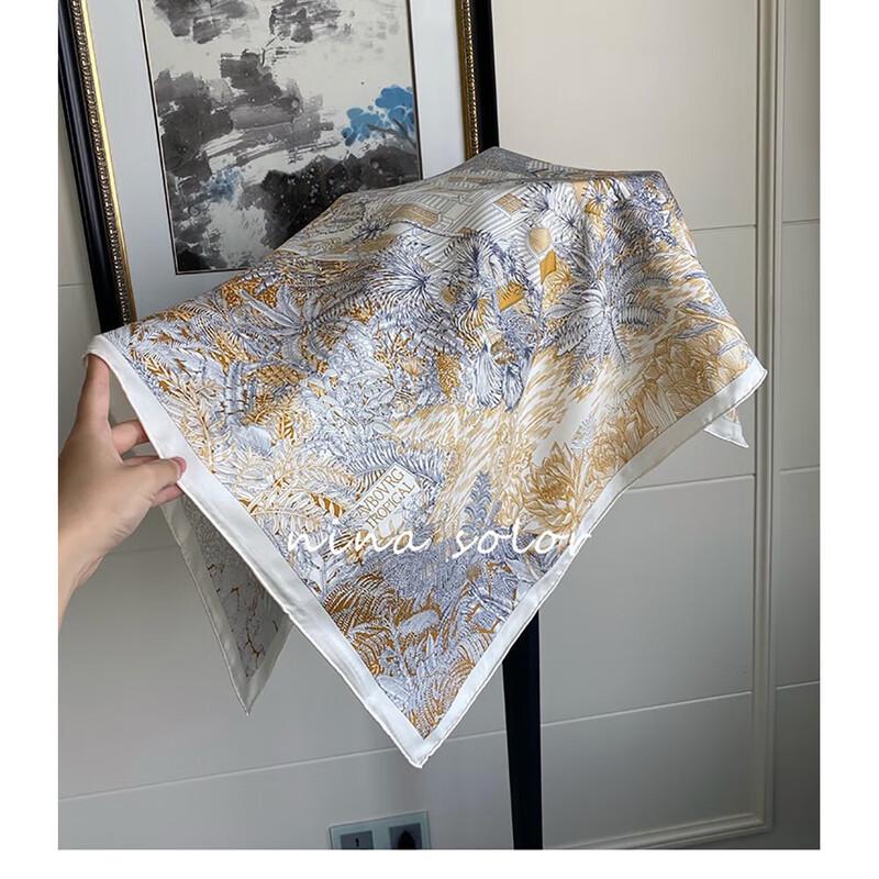 NINA SOLOR Tropical Rainforest 18 Momme Twill Silk Scarf