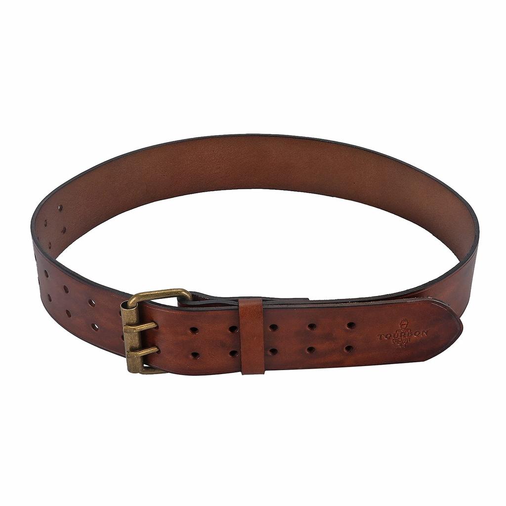 TOURBON Belt for Electrician Work Large Size Men, Belt, 2-Pin, (Brown)