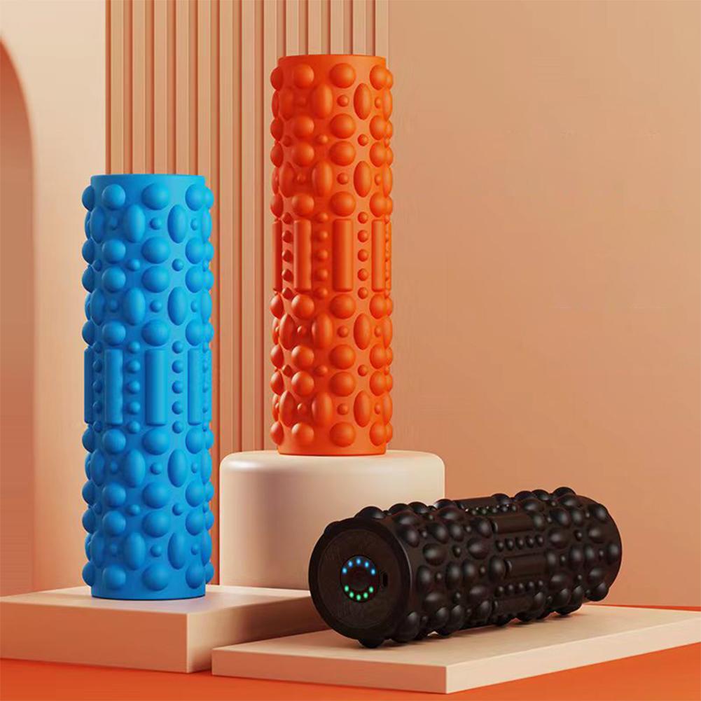 Electric Vibrating Foam Roller Yoga Column Rechargeable Massage Column 5 Modes Exercise Roller for Yoga Pilates