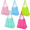 Multicolor Swimming Large Mesh Beach Bag, Sand-Away Portable Tote, Breathable Foldable Storage For Toys Outdoor Mesh Handbag