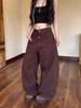 Retro Wide-Leg Deconstructed Scimitar Pants with Double Waistband - Spring/Autumn 2025