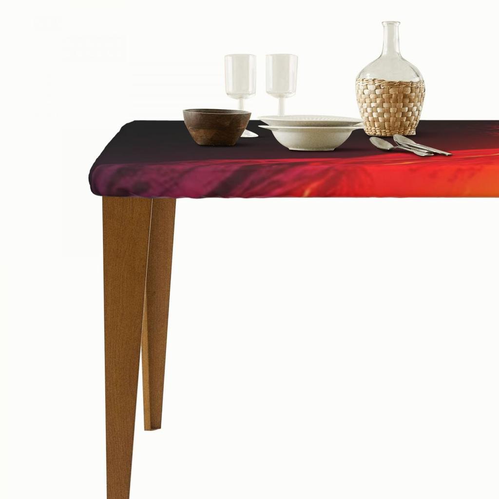 Volcano In The Snow Rectangular Waterproof Oilproof Tablecloth Table Cover for Events Festival Party Decorations Table Cloth