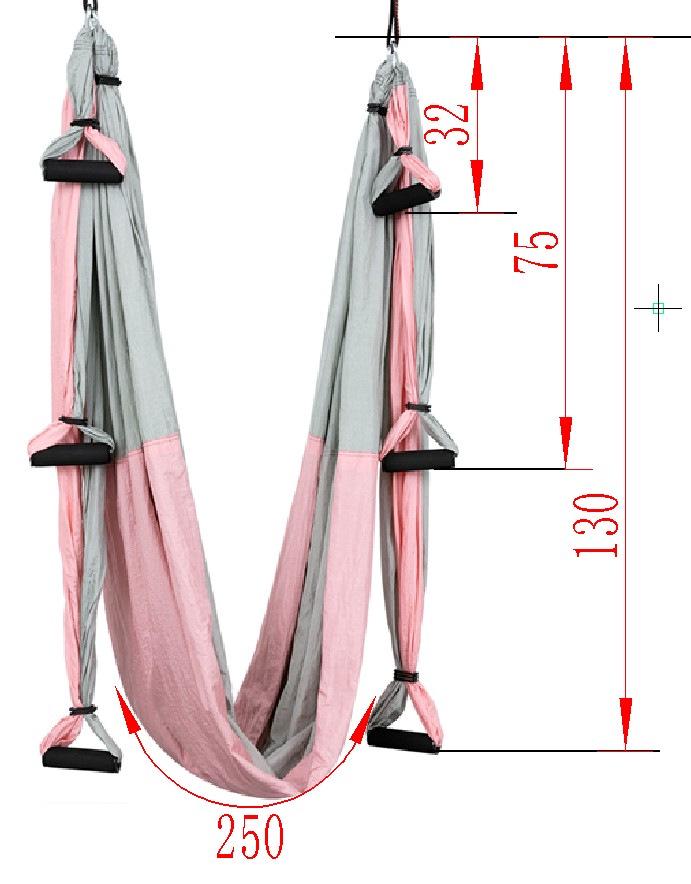 Aerial Yoga Hammock with 6 Handles - Non-Elastic Nylon for Studio Inversion Fitness