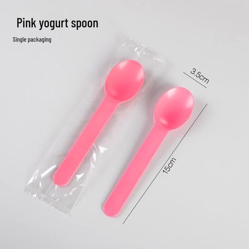

Sanbilai Disposable Plastic Dessert Spoons, Pink, 200 Count