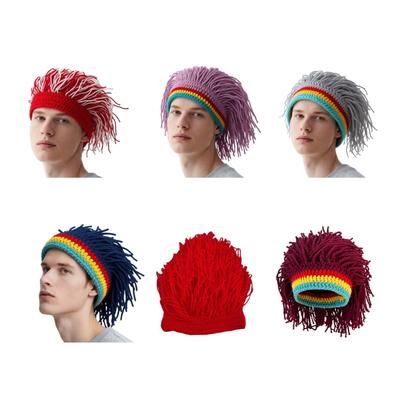 Warm Interlaced Hat With Humorous Hair Fashion Unisex Cold Weather Ear Security For Family