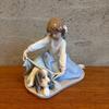 Used Avoid Catching a Cold No.5688 Girl and Dog Figurine