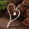 New Hollow Exaggerated Geometric Love Long Pendant, Women's High Sense Hollow Heart Long Necklace