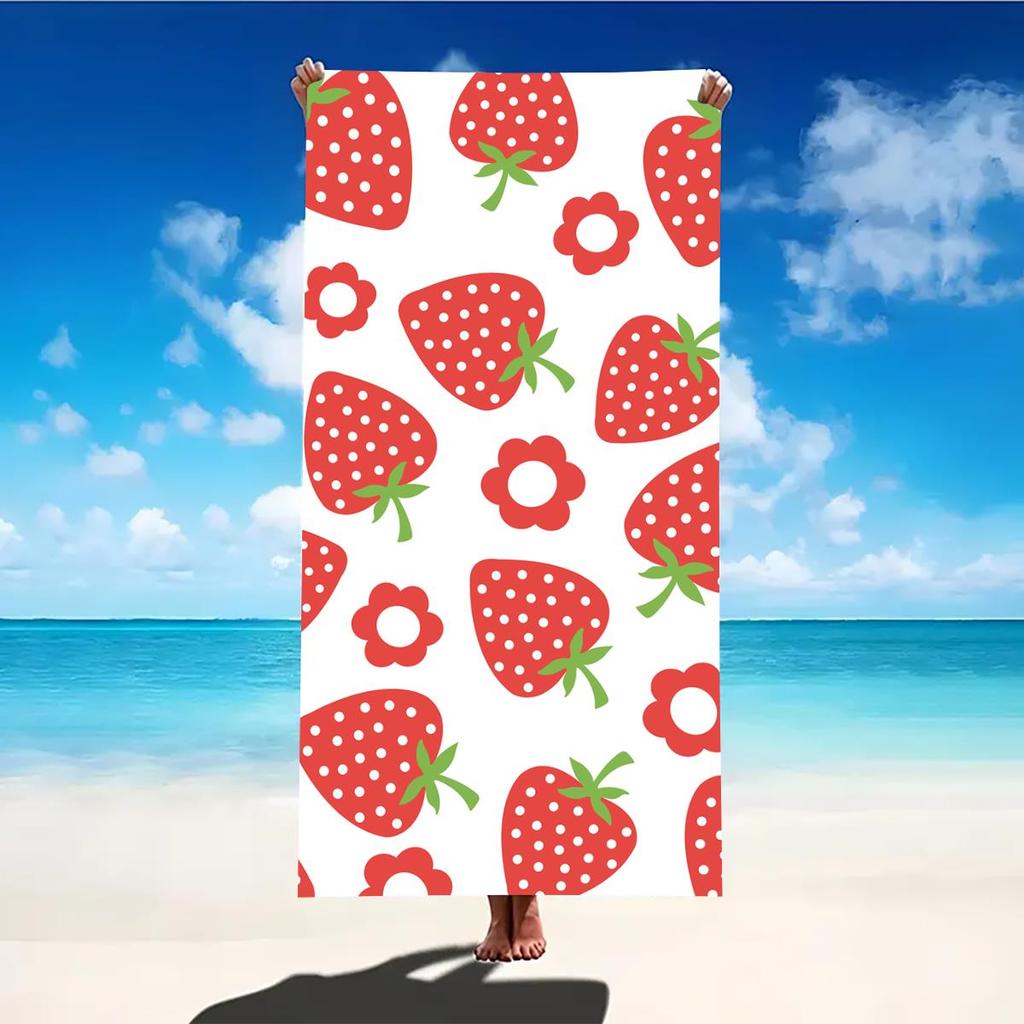 Serviette de Plage Design Fruits d'Été Séchage Rapide Légère Extérieur Voyage Camping Absorbante Serviette de Bain Super Douce Serviette de Natation