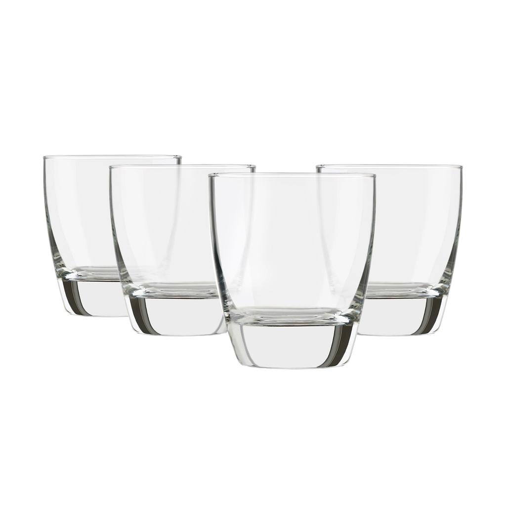 Drinking Glasses 12.5 Oz Set of 4 Beautiful Clear Glass Construction Lead Cadmium BPA Free Easy Clean Up