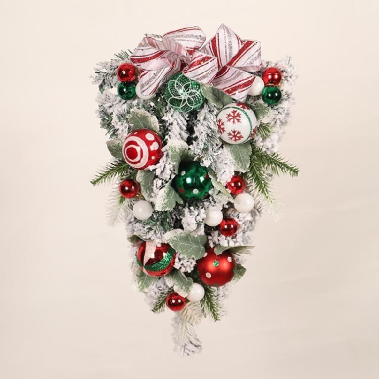 Artificial Christmas Upside Down Tree Door Wall Decorations Decorative Ornament