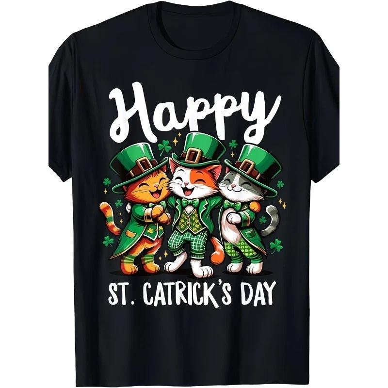 Happy St Catricks Day St Patricks Day Cat Leprechaun Funny Gift Unisex T Shirt S