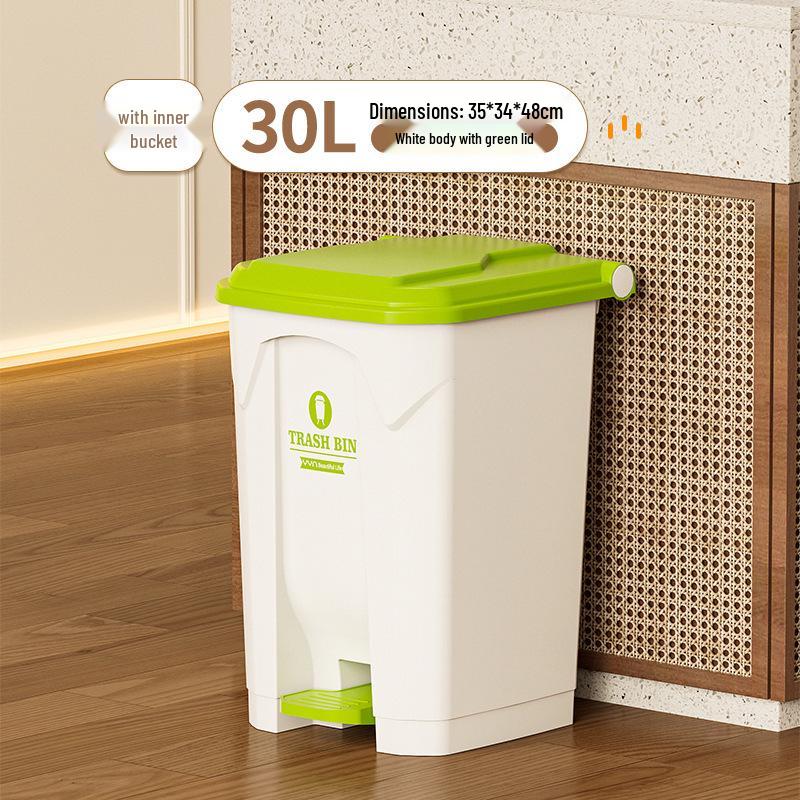 Large 30L Outdoor Kitchen Trash Can with Pedal and Lid