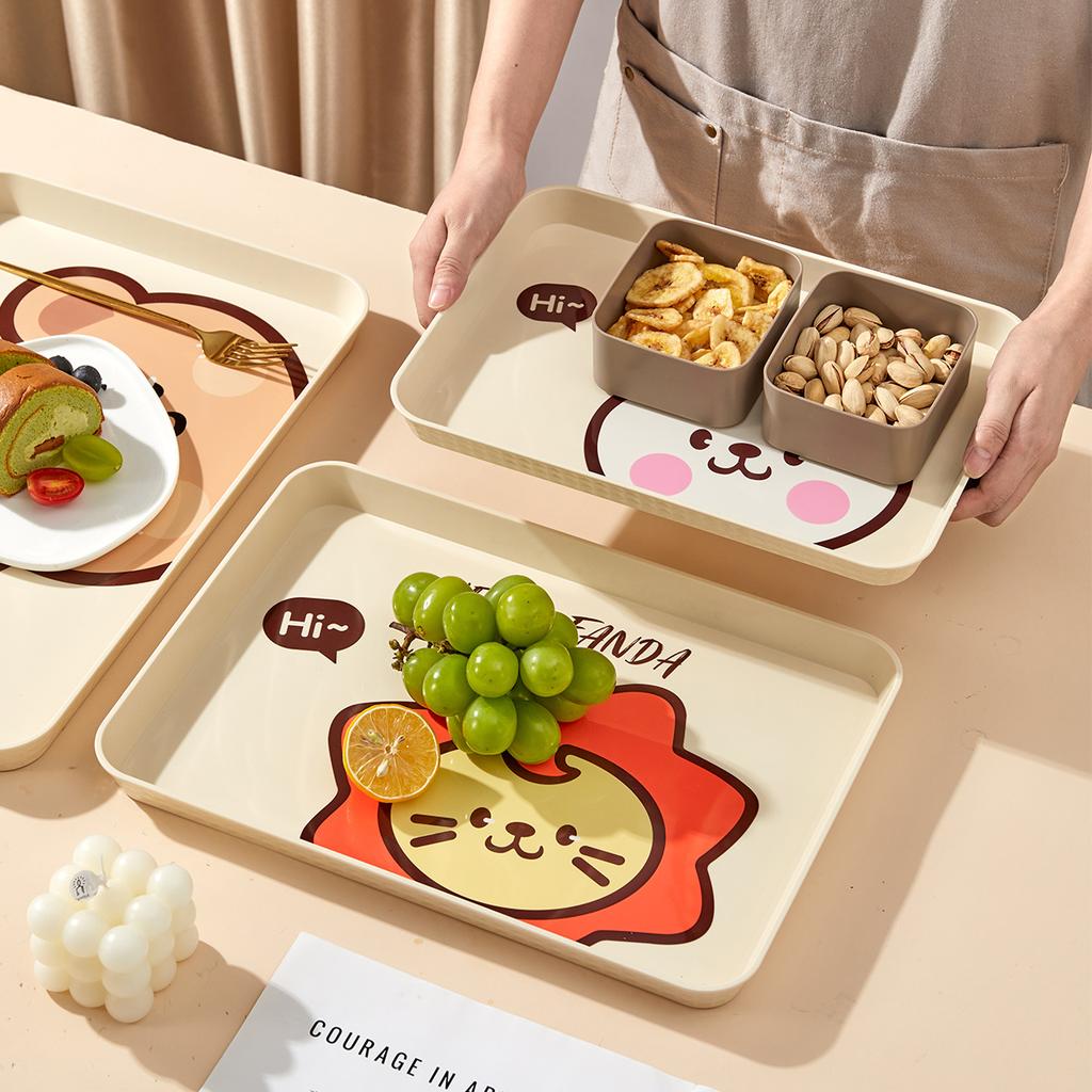 Rechteckiges Serviertablett für Speisen Küche Kunststoff Servierplatte Hitzebeständiges Frühstückstablett Multifunktionales Desserttablett