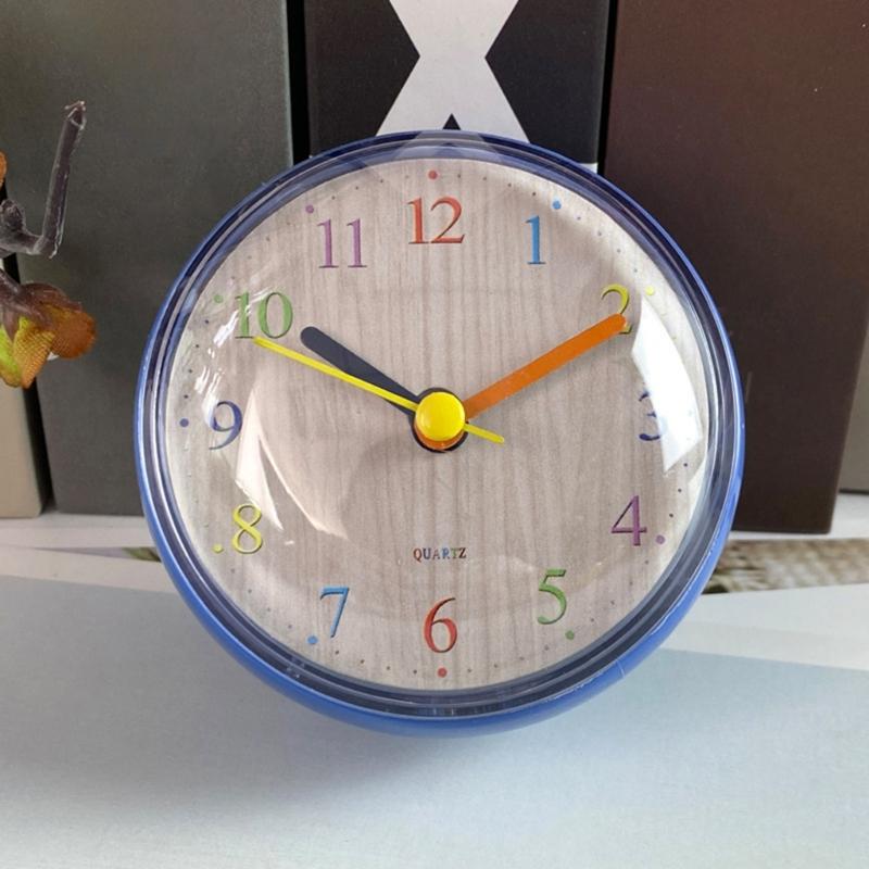 Compacts Sution Cup Adhesive Small Wall Clock Accurate Movement Anti Fog Design Bathroom Clock For Home Dorm Workshop