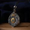 Collier pendentif Lotus Bouddhisme Tibétain pour Femmes Mewn Amulette Zodiac Vintage Bijoux Feng Shui Chinois Cadeau