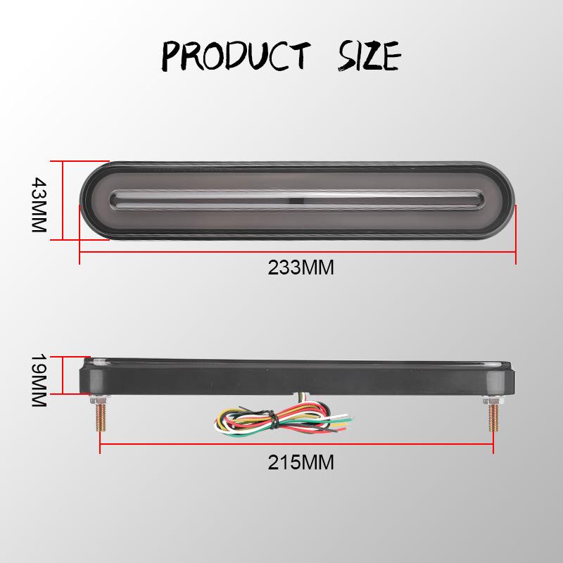 Truck Trailer 3 in 1 LED Tail Light 100 LED Rear Brake Light Bar DRL Turn Signal Lamp For Car Motorcycle Dirt Bike ATV 12V 24V