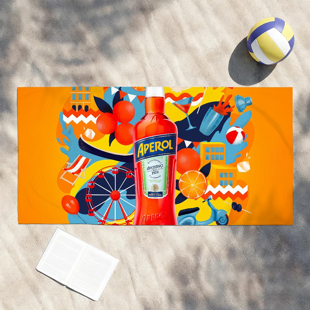 A-Aperol-Spritz Asciugamano Fresco alla Moda Doccia Sauna Viaggio Spa Asciugatura Rapida Accessori Palestra Morbido Grande Asciugamano da Spiaggia