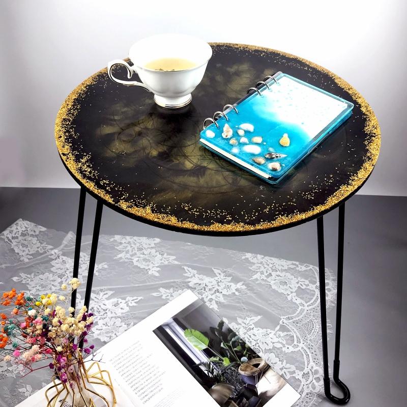 Diy Crystal Epoxy Mold Large Stool Desktop Epoxy Mold with Trapezoid Shaped Foot Desktop Epoxy Mold for DIY Crafts