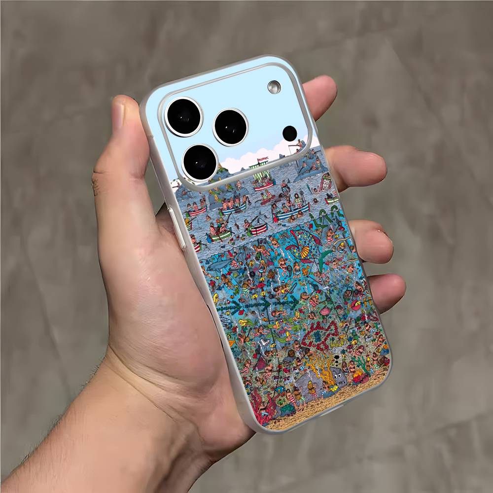 

Game Wheres W-WallyS Waldo Book For iPhone 17,16,15,14,13,Pro,Max,Plus Magnetic Wireless Charging Transparent White Phone Case iPhone14