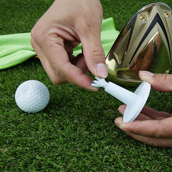 2Pcs Golf Tee with 53MM Base Height Adjustable Golf Aid Driving Range Indoor Outdoor Bendable Rubber Golf Ball Holder Golf